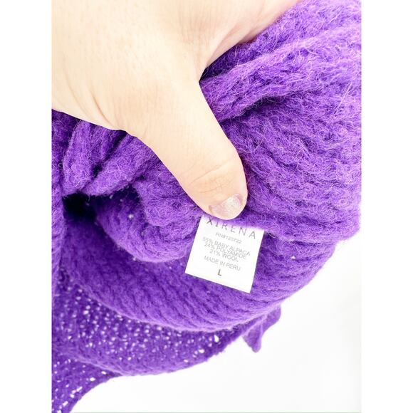 Xirena Ally Purple Iris Alpaca Wool Blend Collared Pullover Sweater Size L - Picture 6 of 8